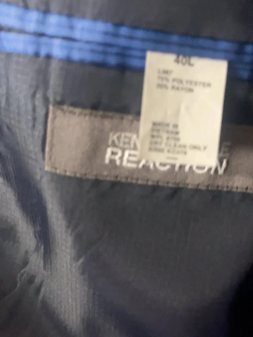 Kenneth Cole Reaction Men’s Navy Blazer 40L NWOT